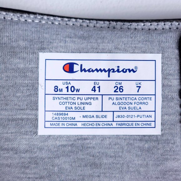 Champion Women's Black Mega Slide Slip-on Adjustable Sandal - Picture 6 of 8